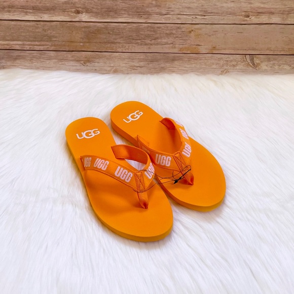 UGG POPPY ORANGE ZINNIA FLIP FLOPS WOMEN'S FLAT SANDALS SIZE US 9/UK 7.5 NEW 191142435222 | eBay